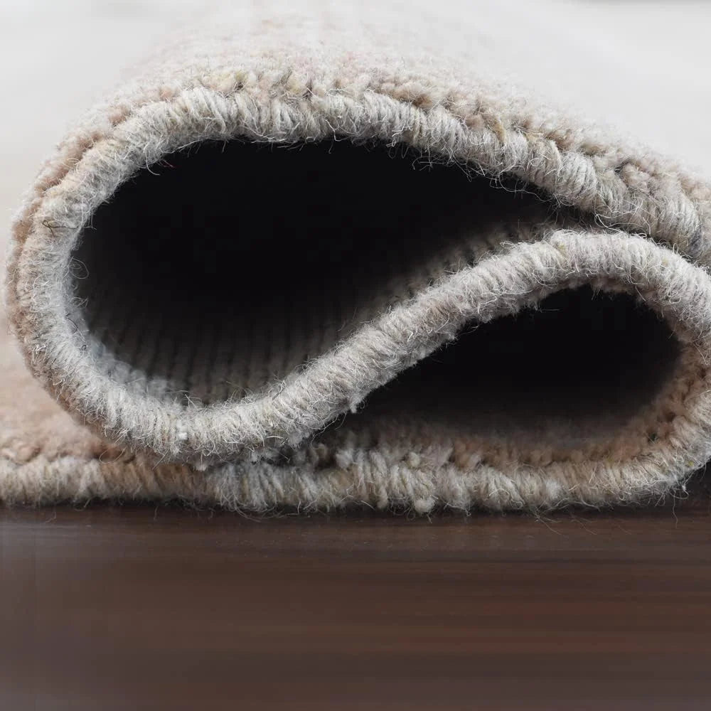 Beige Wool Octagon Area Rug I511573