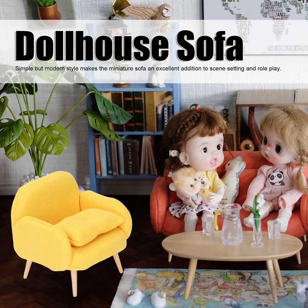 1:12 Scale Dollhouse Sofa Miniature Furniture Toy M27054