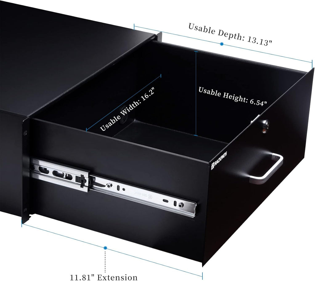 4U Rack Mount Drawer with Lock and Key Pack of 2 A295149