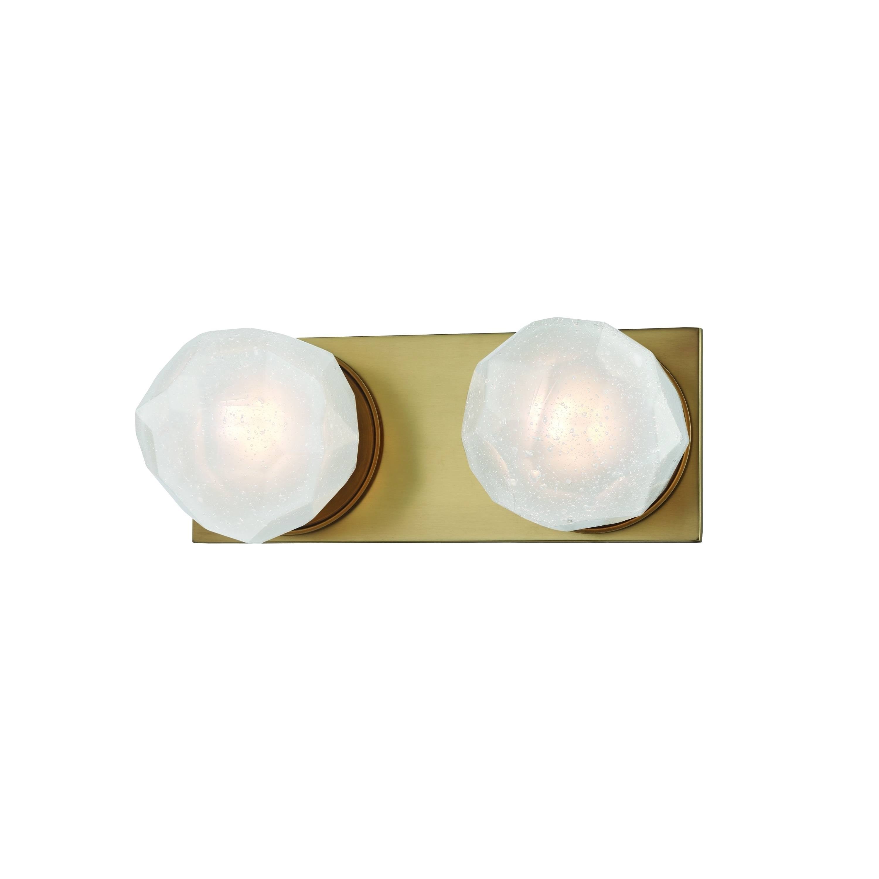 2 Light LED Bath Bracket, Aged Brass O7432