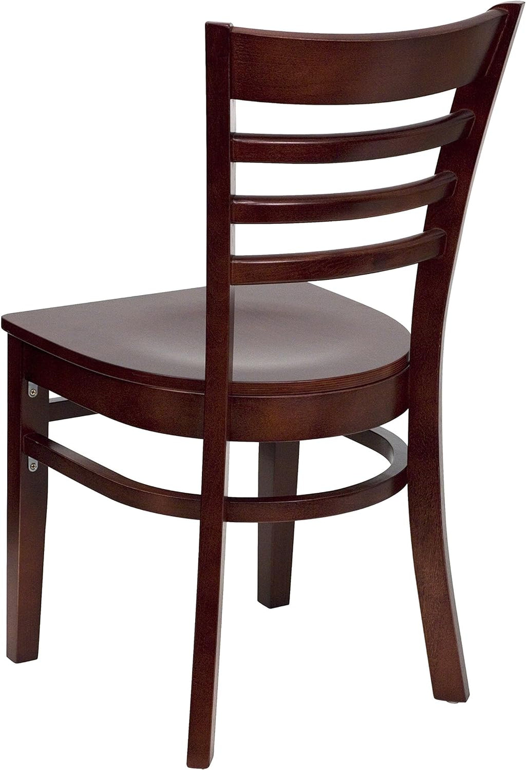 Black Vinyl Seat Ladder Back Cherry Wood Chair A970