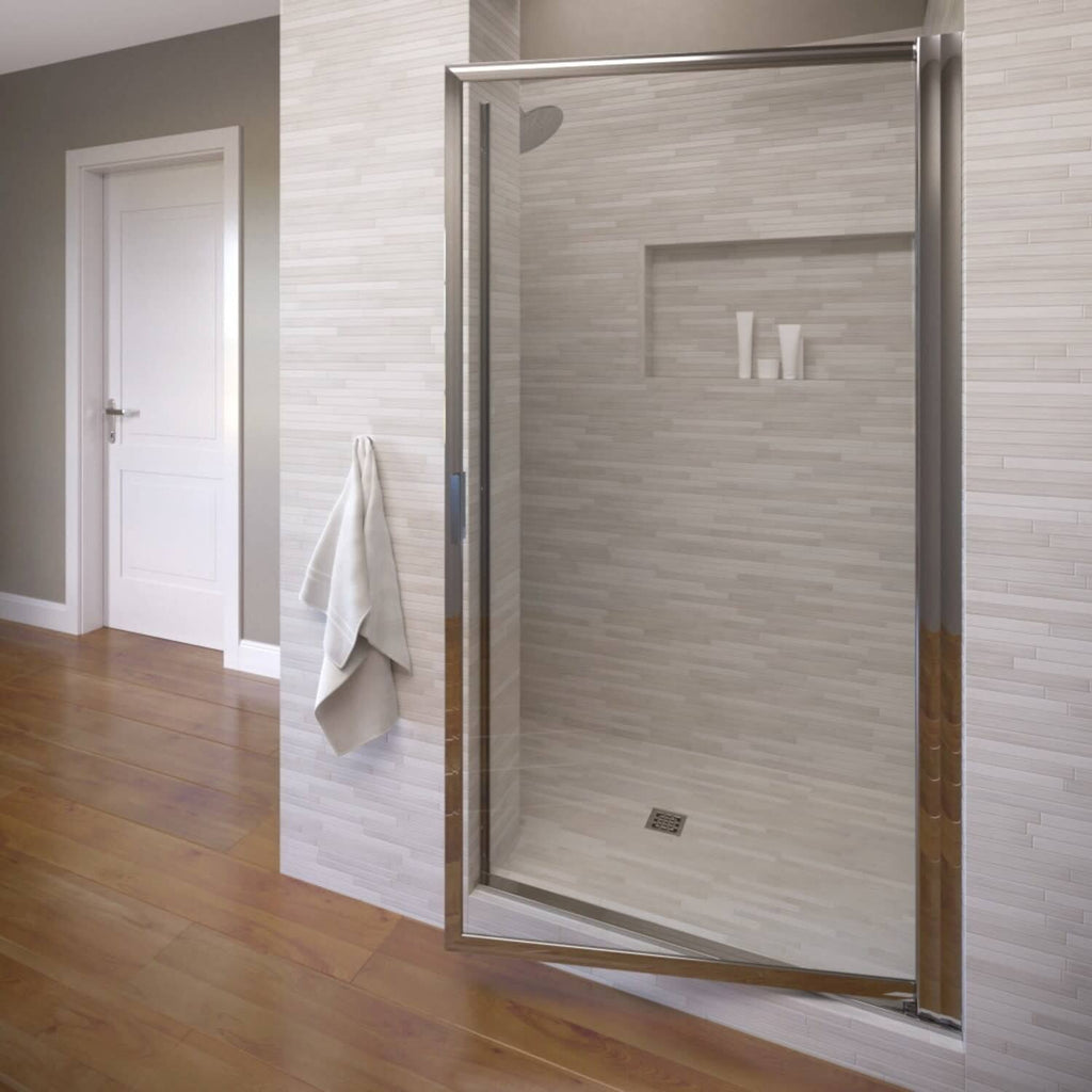 Pivot Framed Shower Door with Silver C474