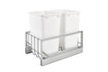 White Double 35-Quart Pull Out Waste Containers O70498