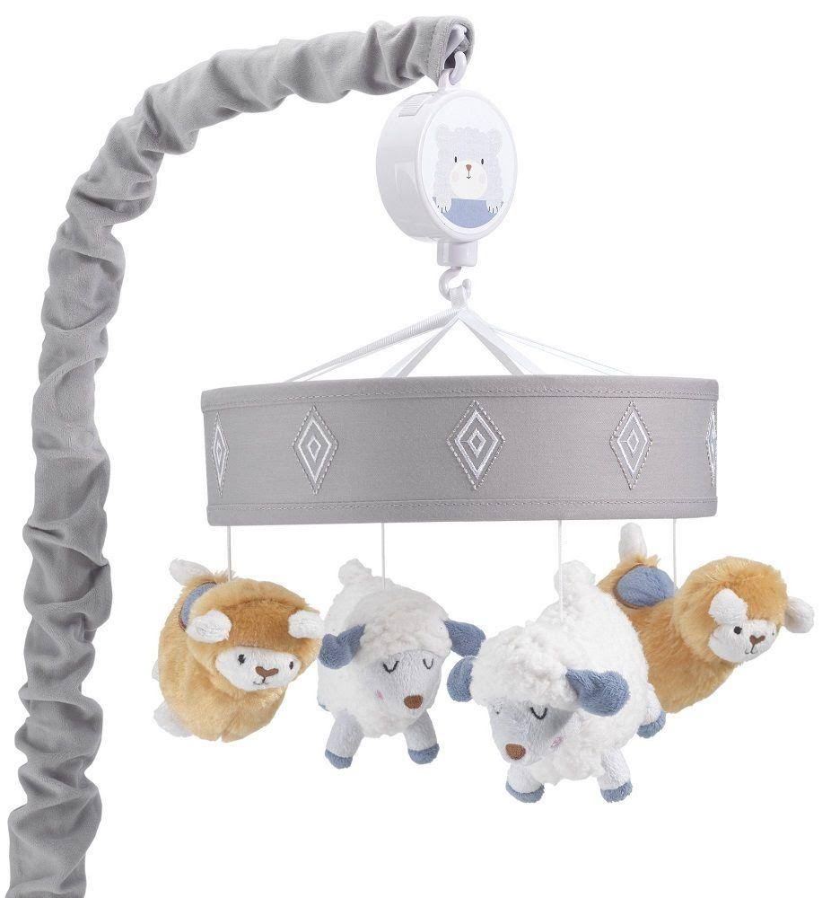 4-Piece Crib Bedding Set, Blue/Grey J5182