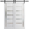 Double Barn Door 48 x 80 inches with Frosted Glass B4687