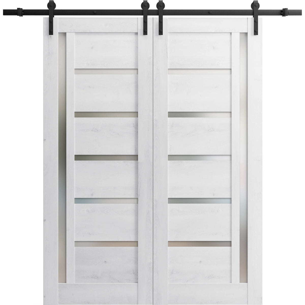 Double Barn Door 48 x 80 inches with Frosted Glass B4687