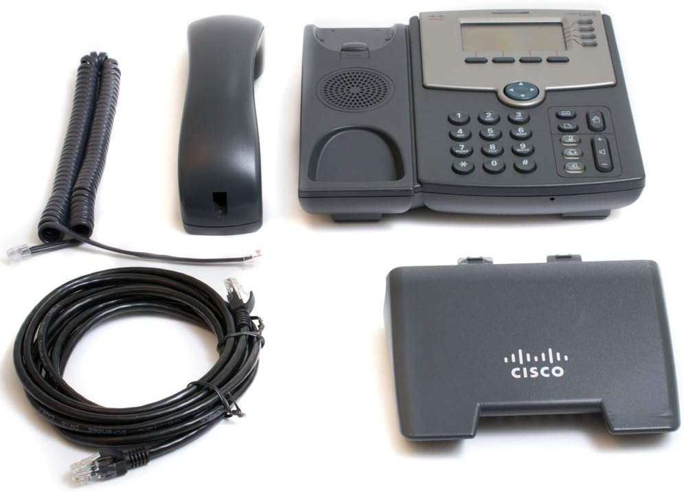 4-Line IP Phone with 2-Port Switch, PoE and LCD Display, Silver, Grey (Renewed) Pack of 2 N778