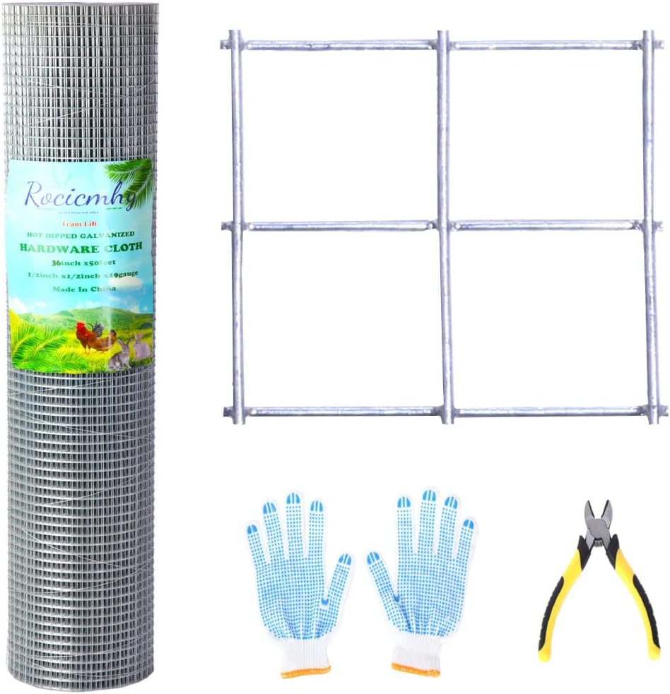 36x50 1/2 In 19Ga Hot Dipped Galvanized Welded Wire Mesh Roll Pack of 2 Q4224