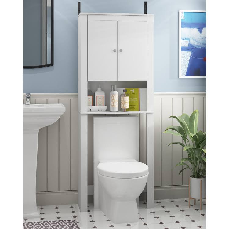 White Double Door Bath Cabinet P6282