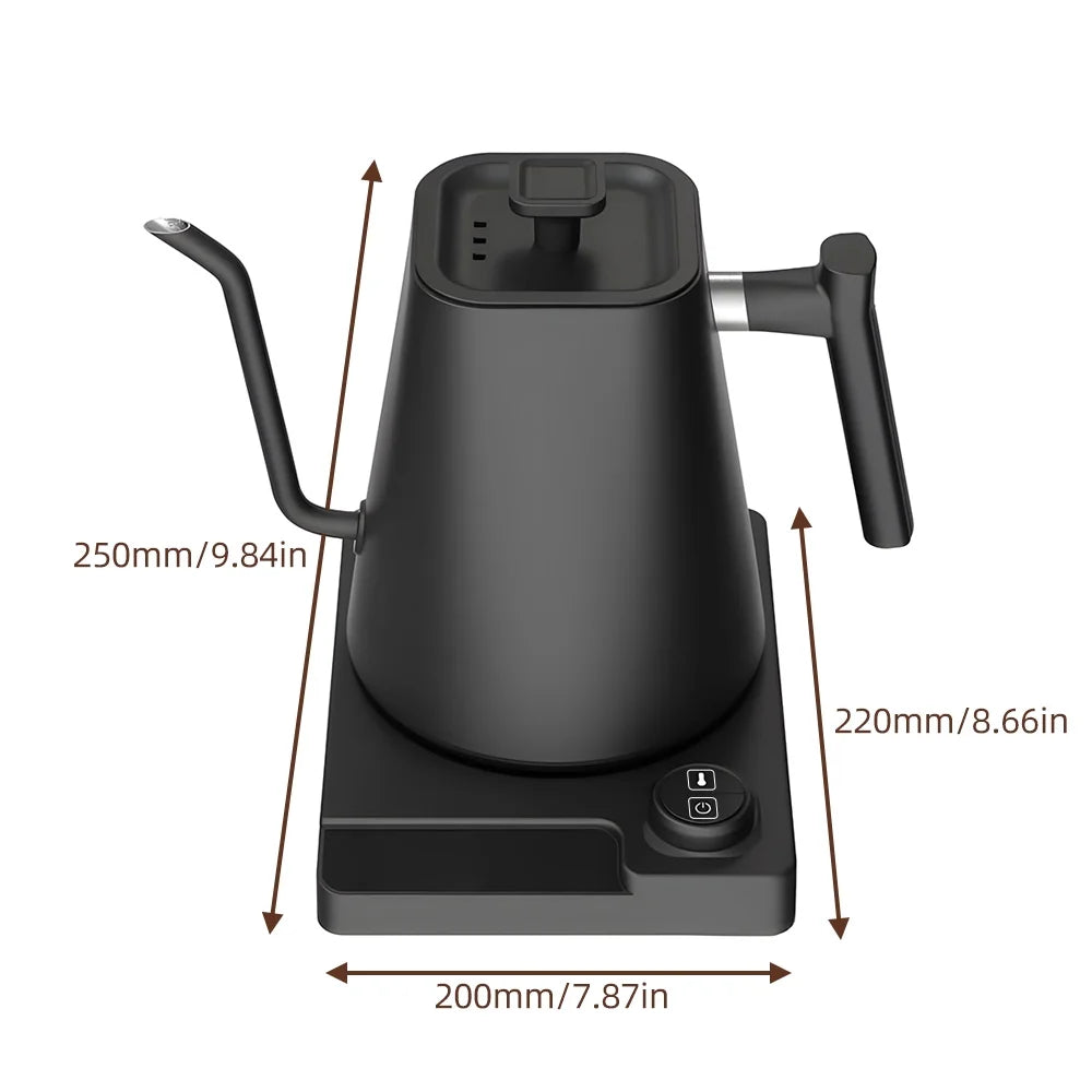 1.0L Stainless Steel Gooseneck Kettle with Temperature Control N211