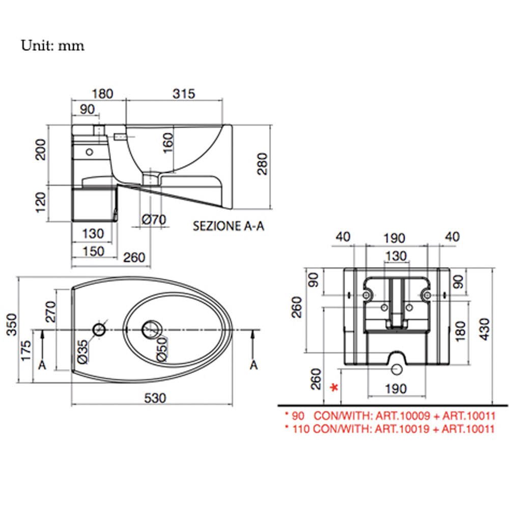 White Wall Mounted Bidet Z799324