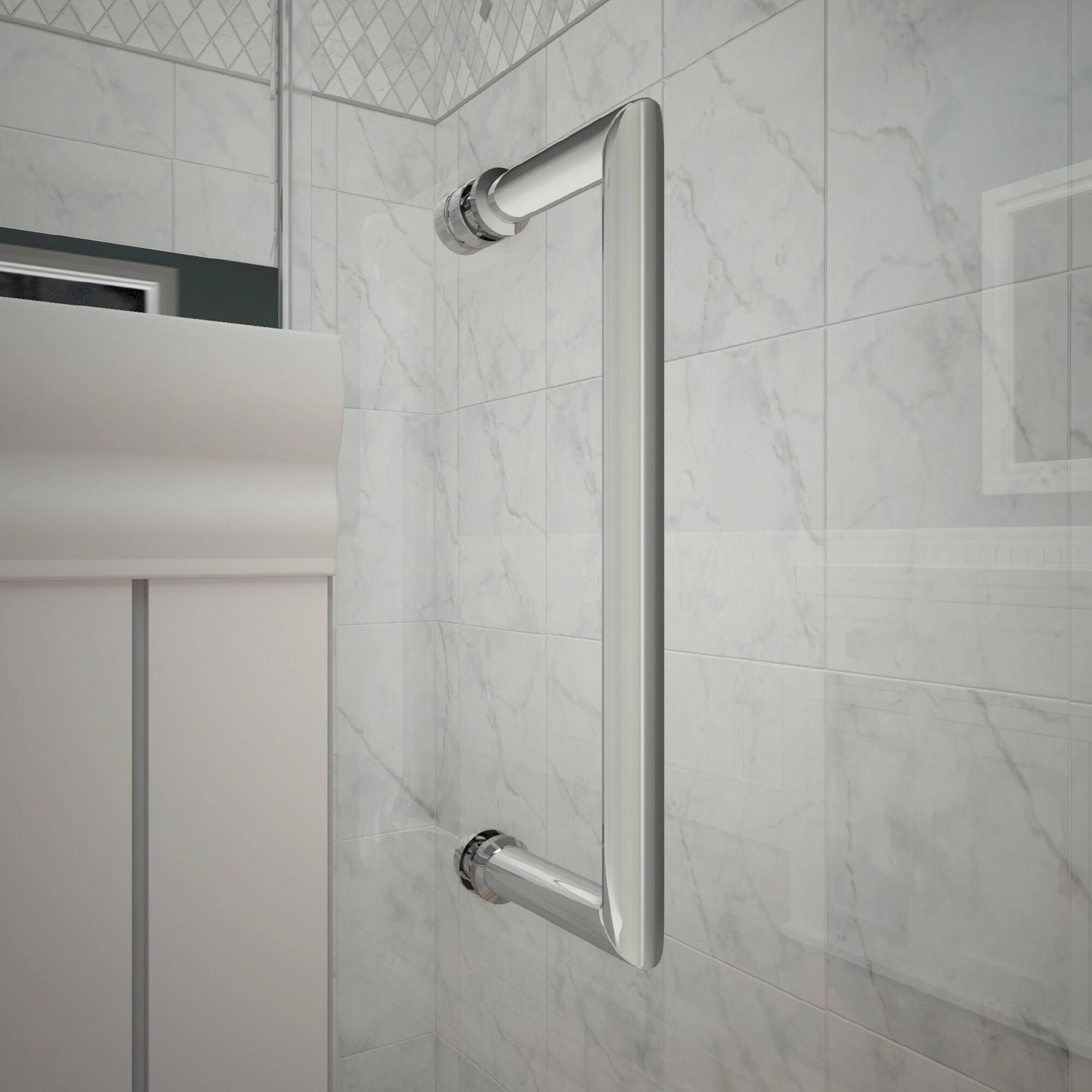 Fully Frameless Hinged Shower Door Chrome A104