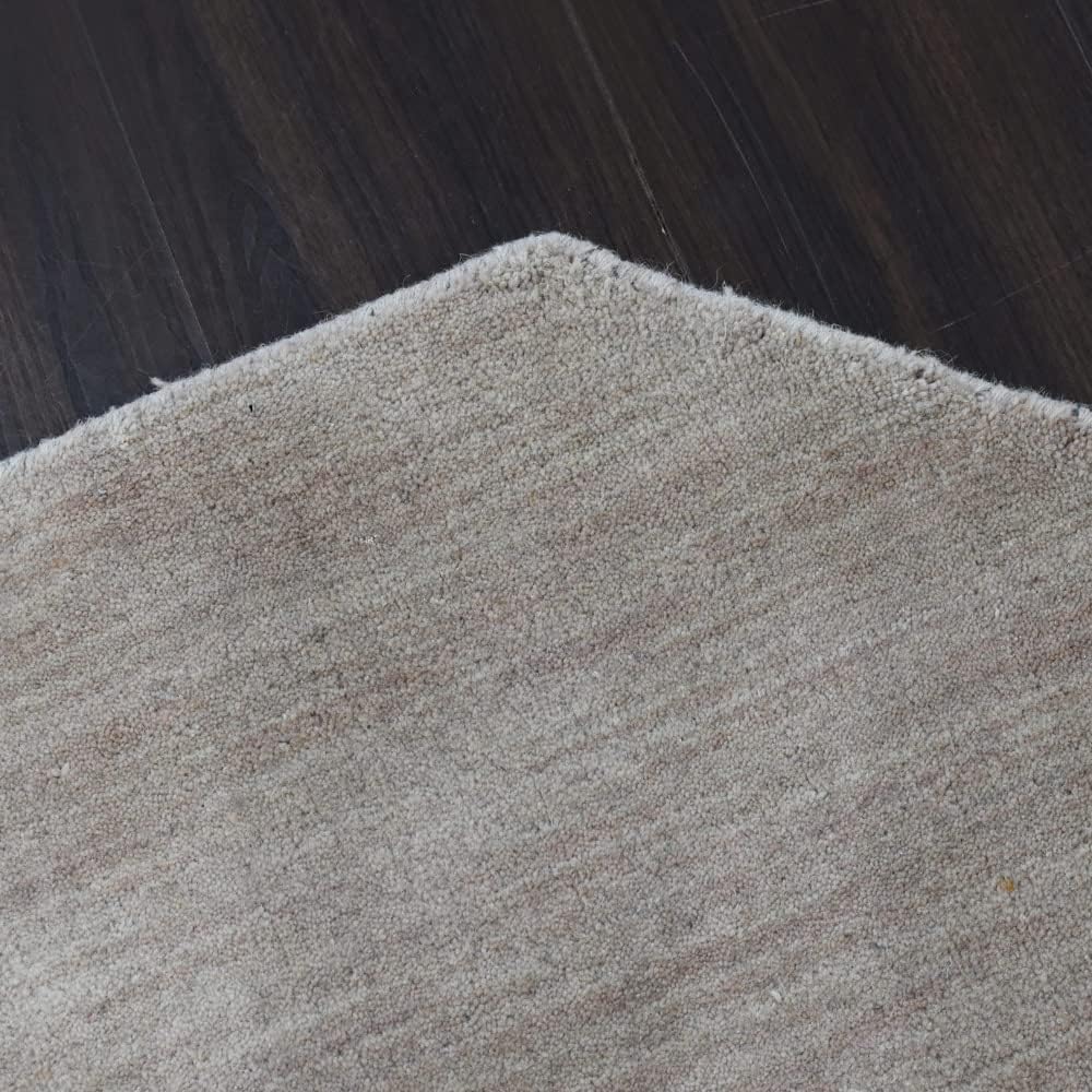Beige Wool Octagon Area Rug I511573