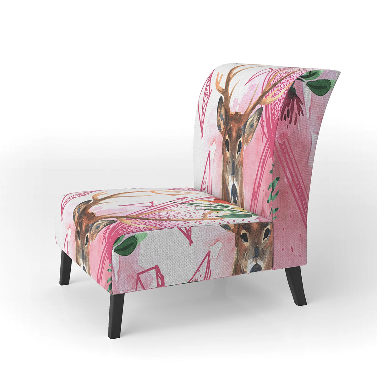 Upholstered Patterned Accent Chair and Arm Chair N181