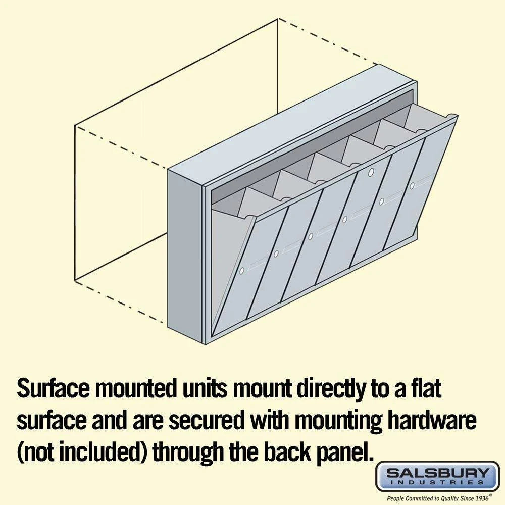 6 Doors Aluminum Vertical Mailbox K296