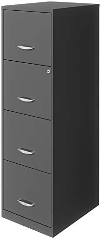 18 Deep 4 Drawer Metal File Cabinet Charcoal V9762