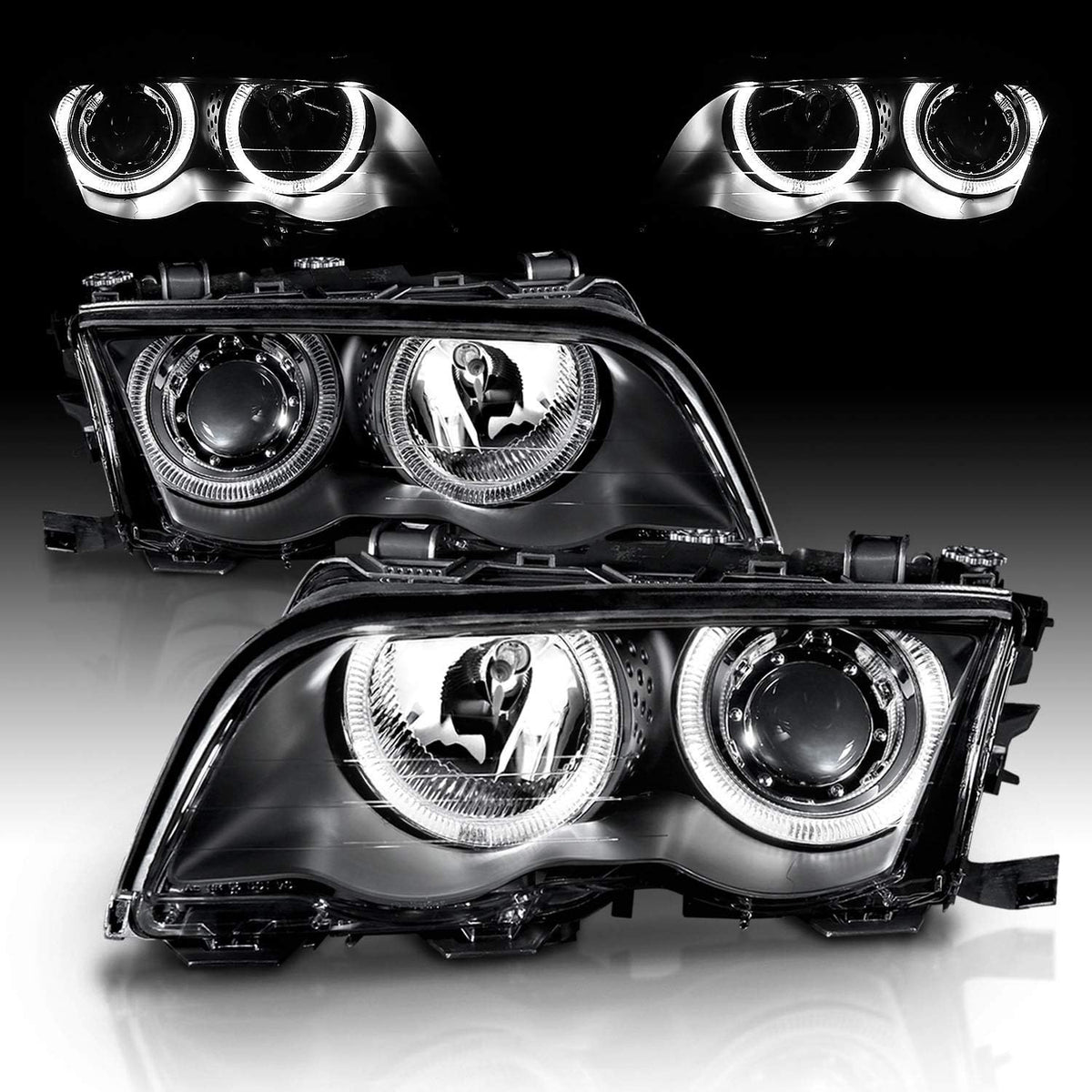 Black Projector Headlights for BMW 3 Series E46 4 Door G2786