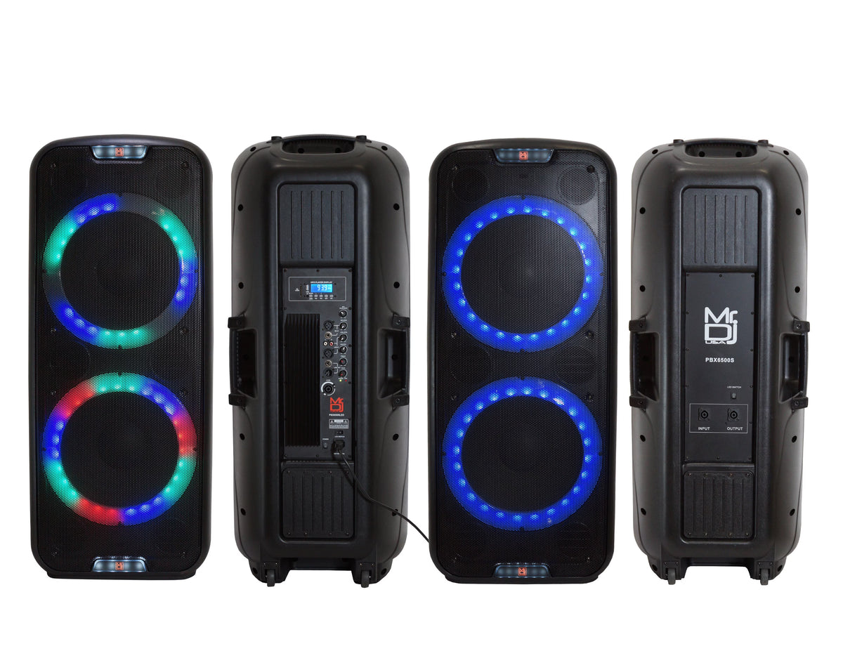 Dual 15” 3-Way Full-Range Powered and Passive DJ PA Bluetooth Loudspeaker C69433