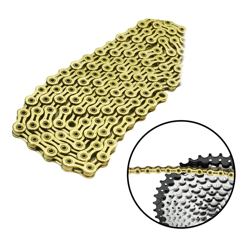 Yellow 116 Links Bicycle Chain I365