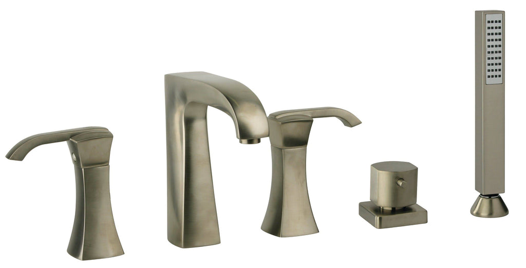 Lady Roman Tub with Lever Handles, Diverter with Hand Held Shower, Brushed Nickel Q788