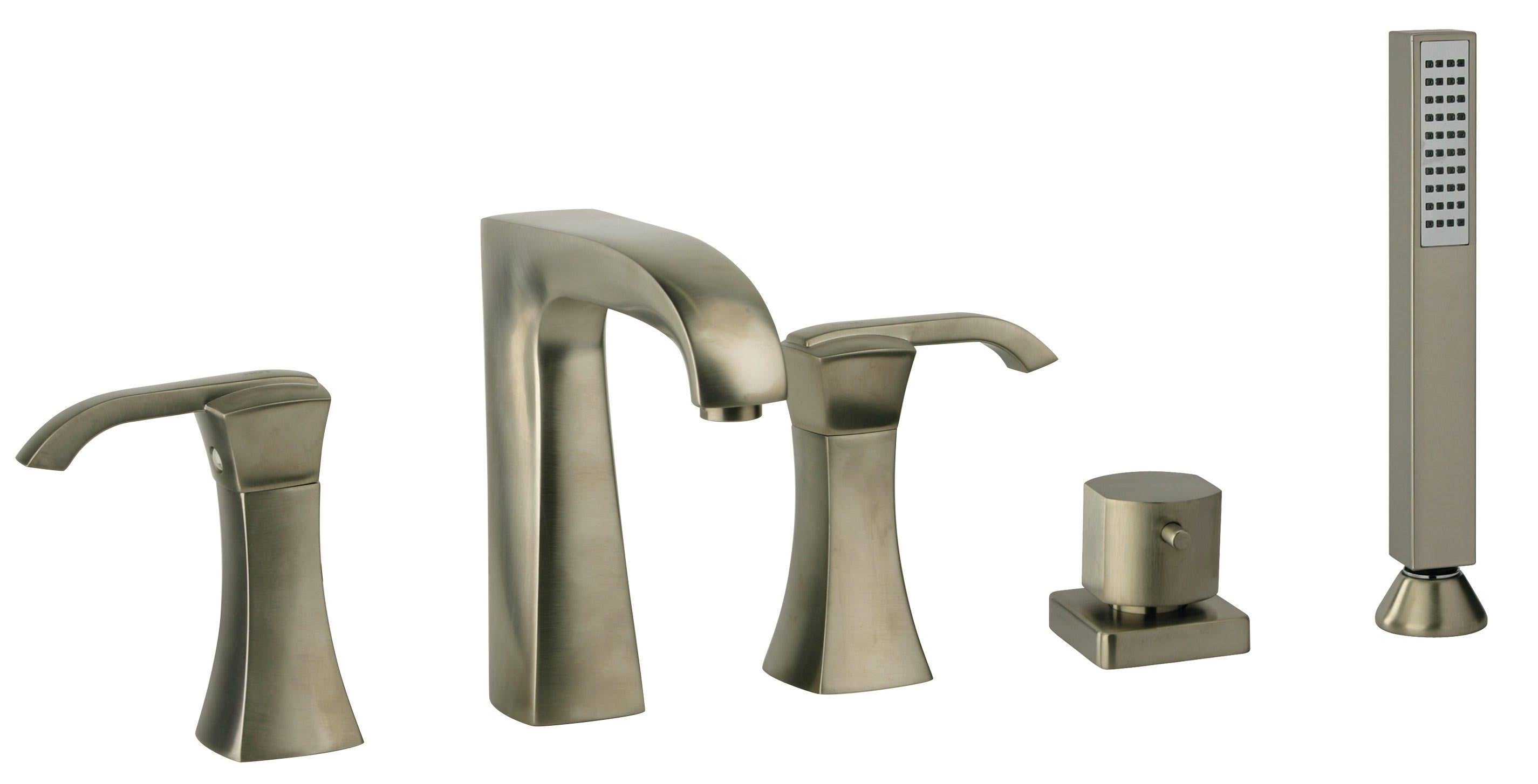 Lady Roman Tub with Lever Handles, Diverter with Hand Held Shower, Brushed Nickel Q788