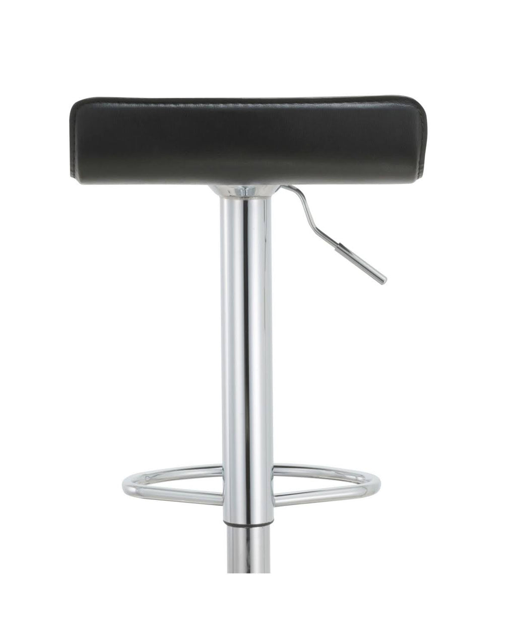 Black Contoured Hydraulic Lift Bar Stool with Footrest, Set of 2 P453