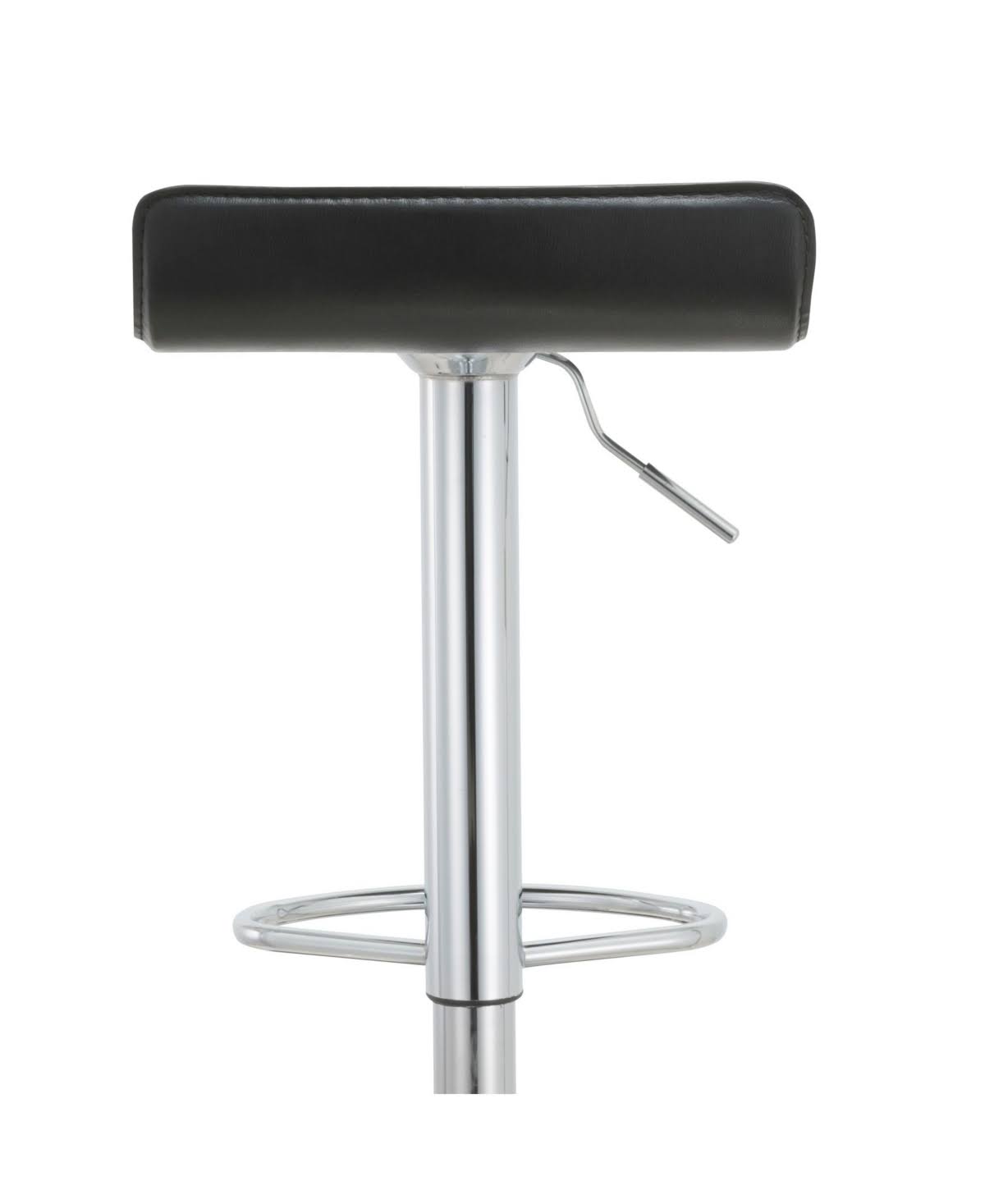 Black Contoured Hydraulic Lift Bar Stool with Footrest, Set of 2 P453