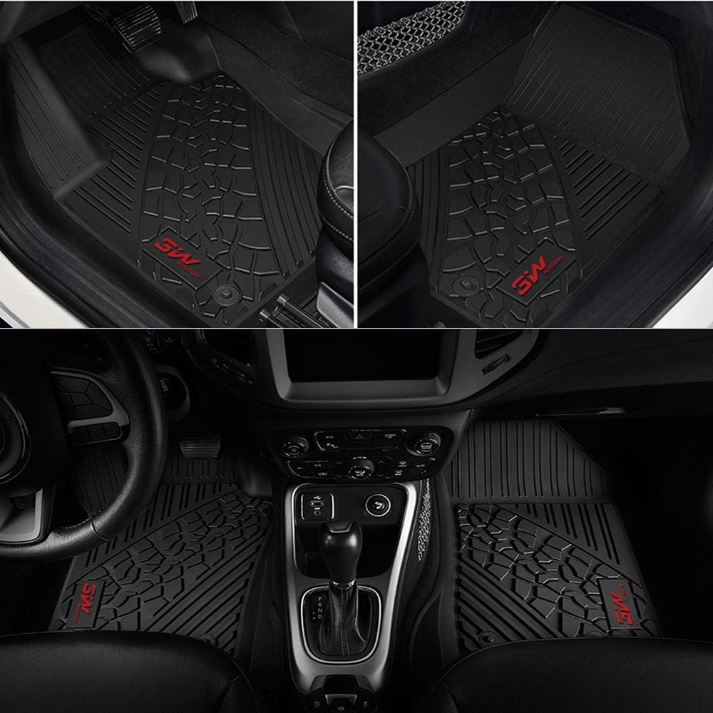 Black Custom Fit Cargo Mat Trunk Liner for Jeep Wrangler JL Unlimited 4-Door, Pack of 2 F253