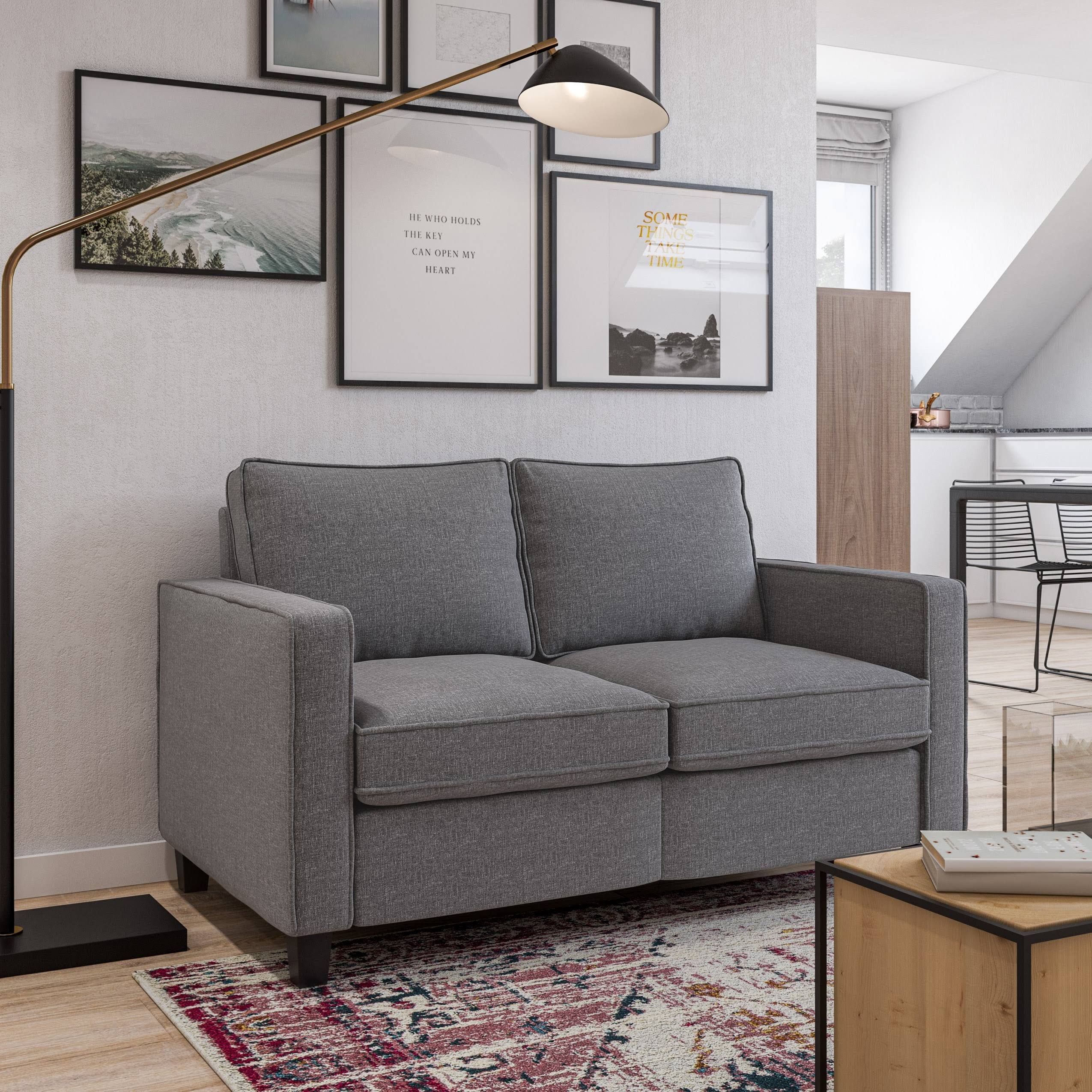 Gray Fabric Loveseat Sofa S752