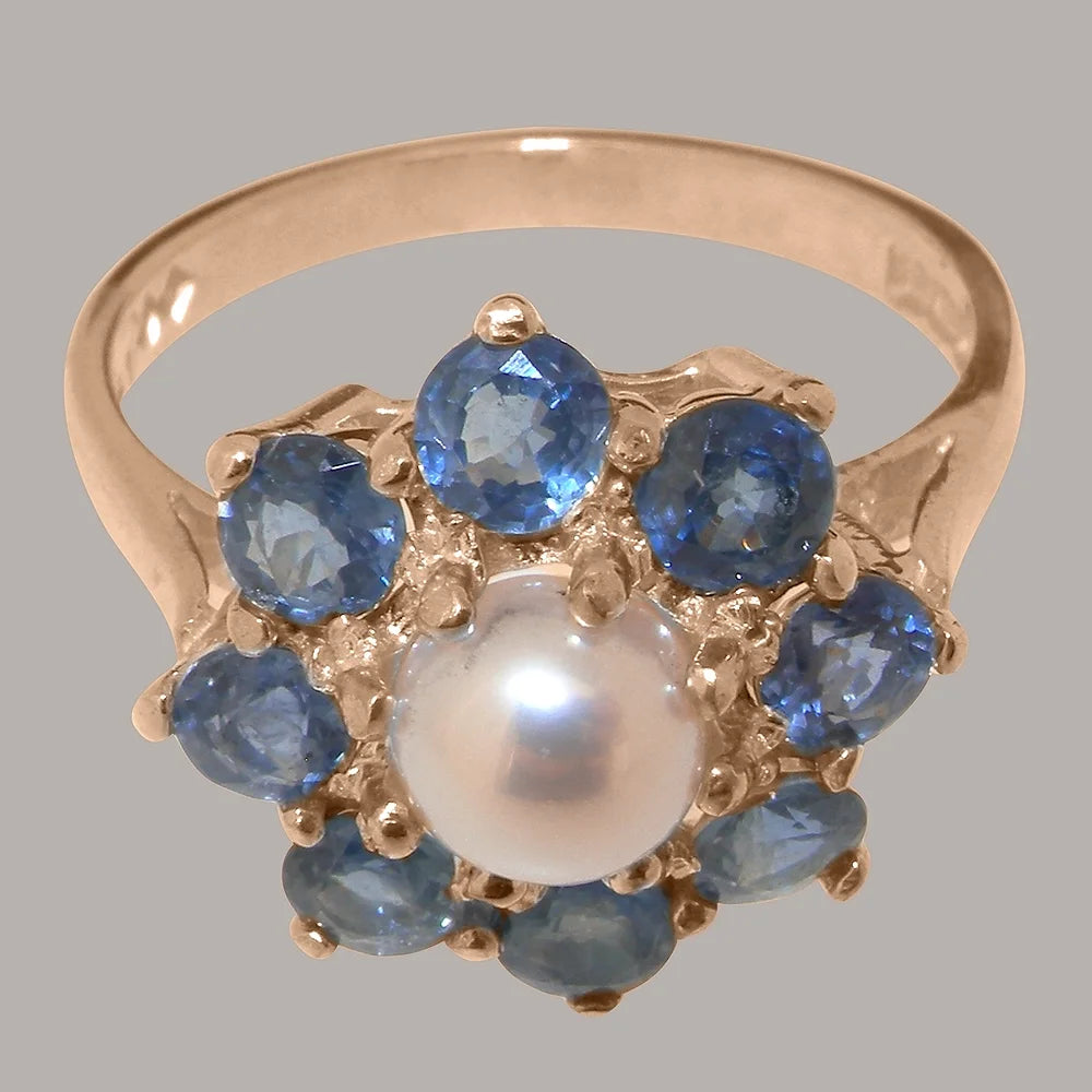 18k Rose Gold Cultured Pearl & Sapphire Statement Ring X695506