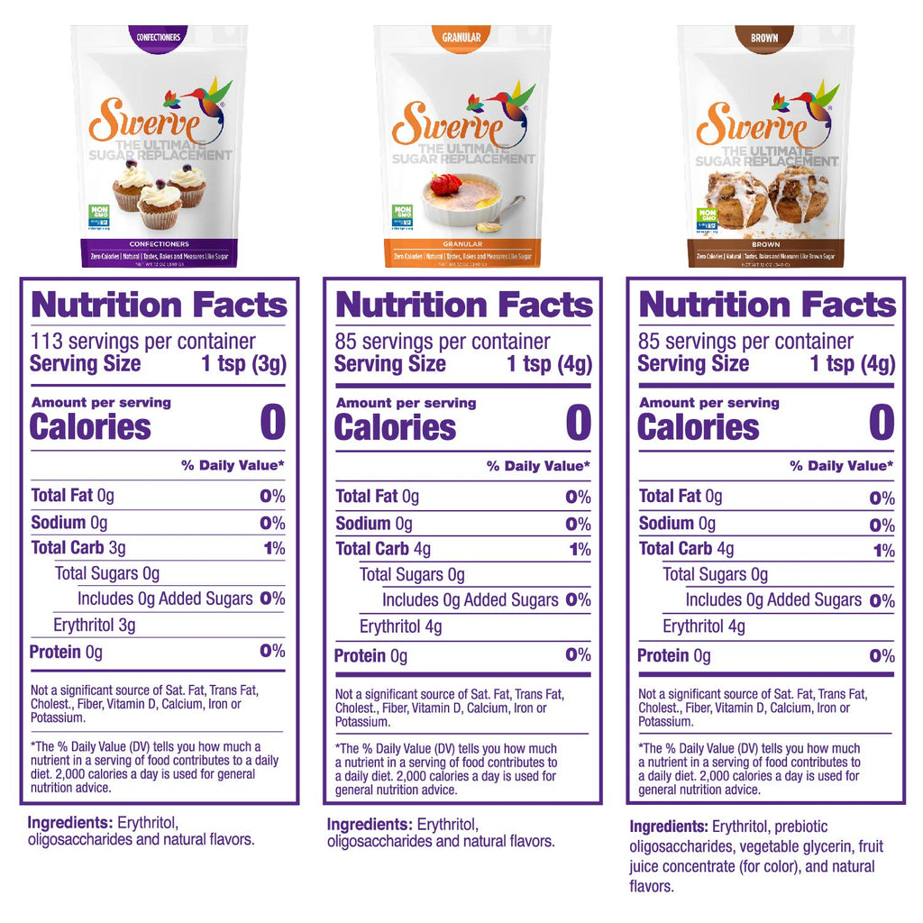 Granular, Confectioners, and Brown Sweetener 3 pack T389