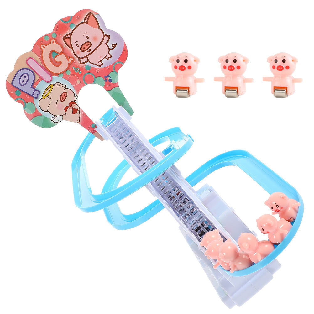 Small Piggy Sliding Toys Electric Piggy Climbing Stairs Tracks Slide Toy Q280310