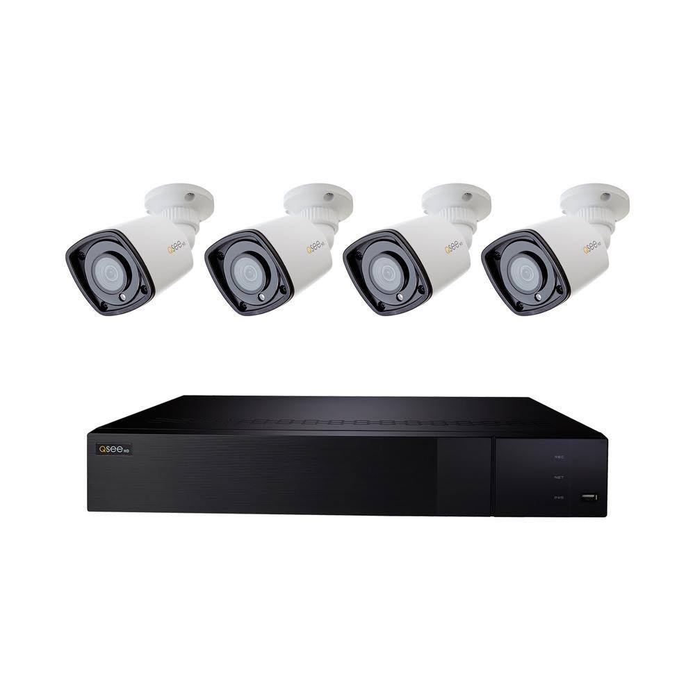 8 Channel 4K IP NVR with 2TB HDD & 4 4MP PIR Bullet Cameras R107