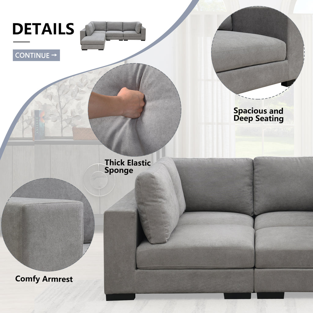 Gray Modular Armless Sofa R6727