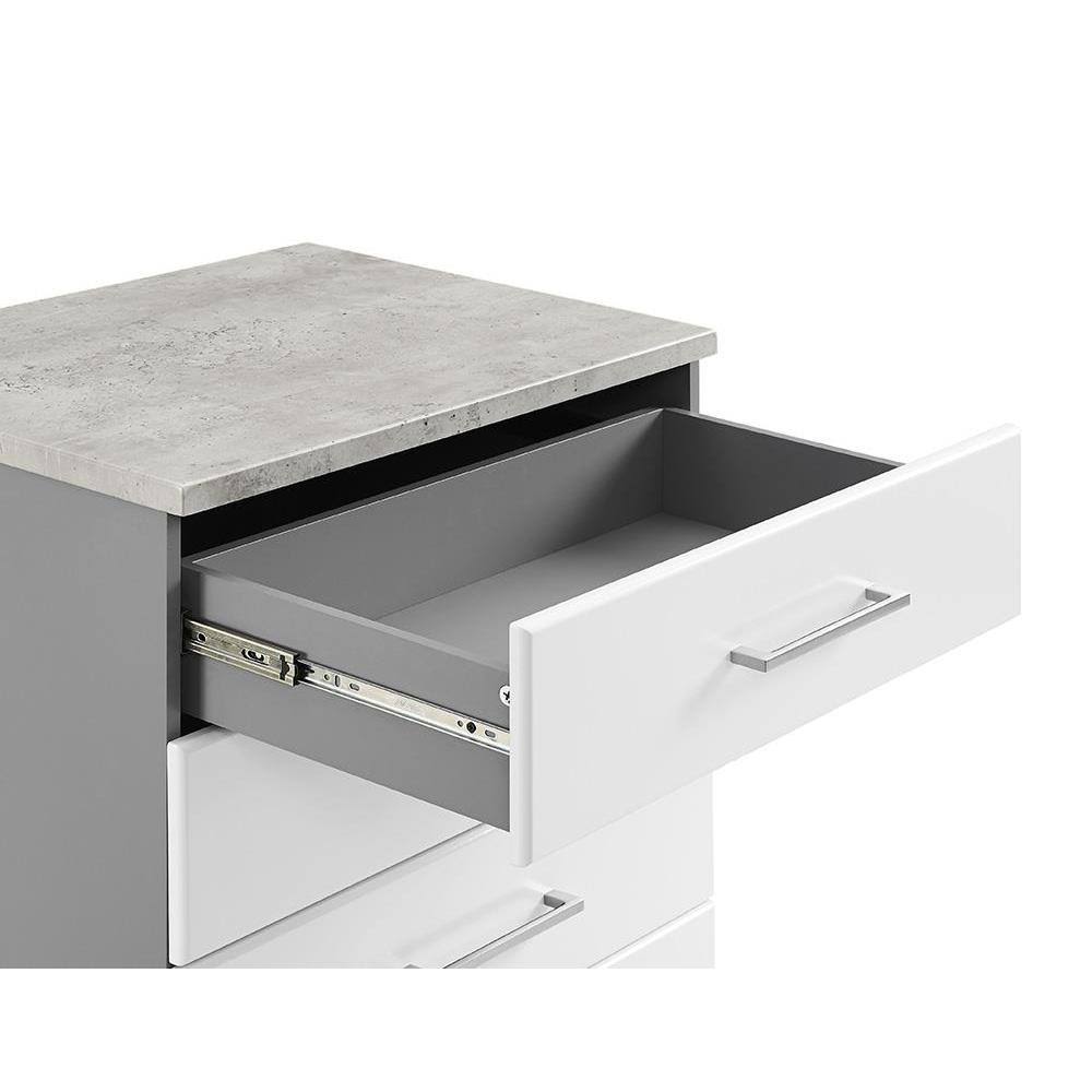 White 4 Drawer Base Cabinet P132