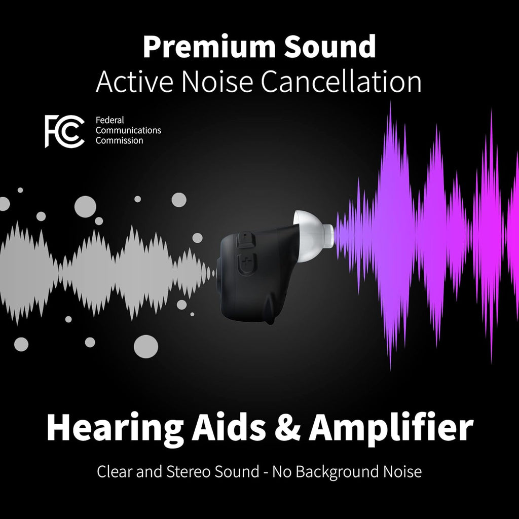Rechargeable Bluetooth Hearing Aids with Noise Cancelling, Pair V84625