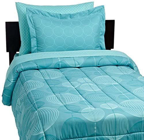 5-Piece Microfiber Bed-in-a-Bag Comforter Bedding Set - Twin or Twin XL, Industrial Teal A2237
