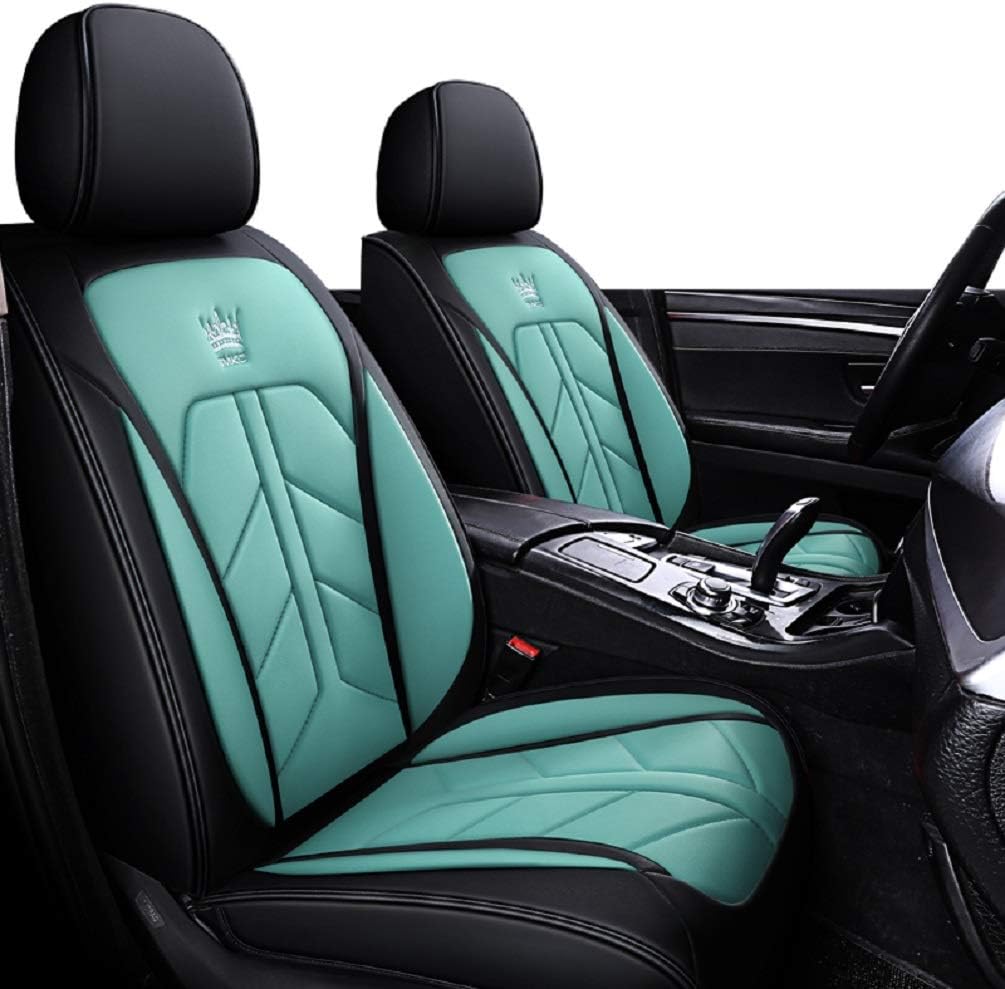 Black-Red Leatherette Car Seat Covers Full Set U90747