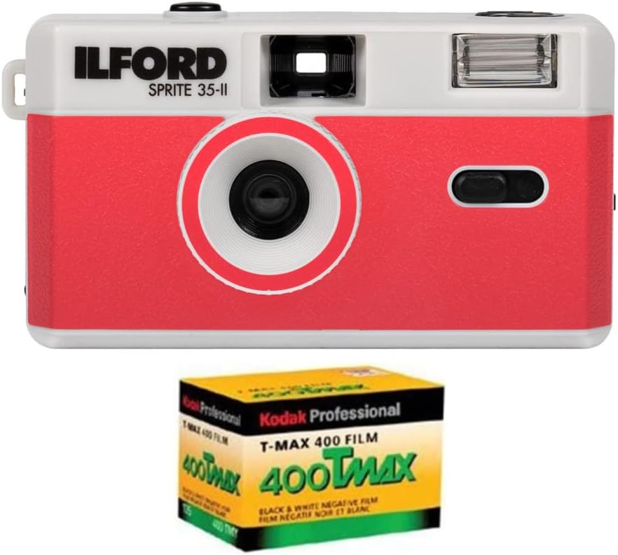 35mm Analog Film Camera with Kodak Professional T-Max 400 Black and White Negative Film Bundle I303263