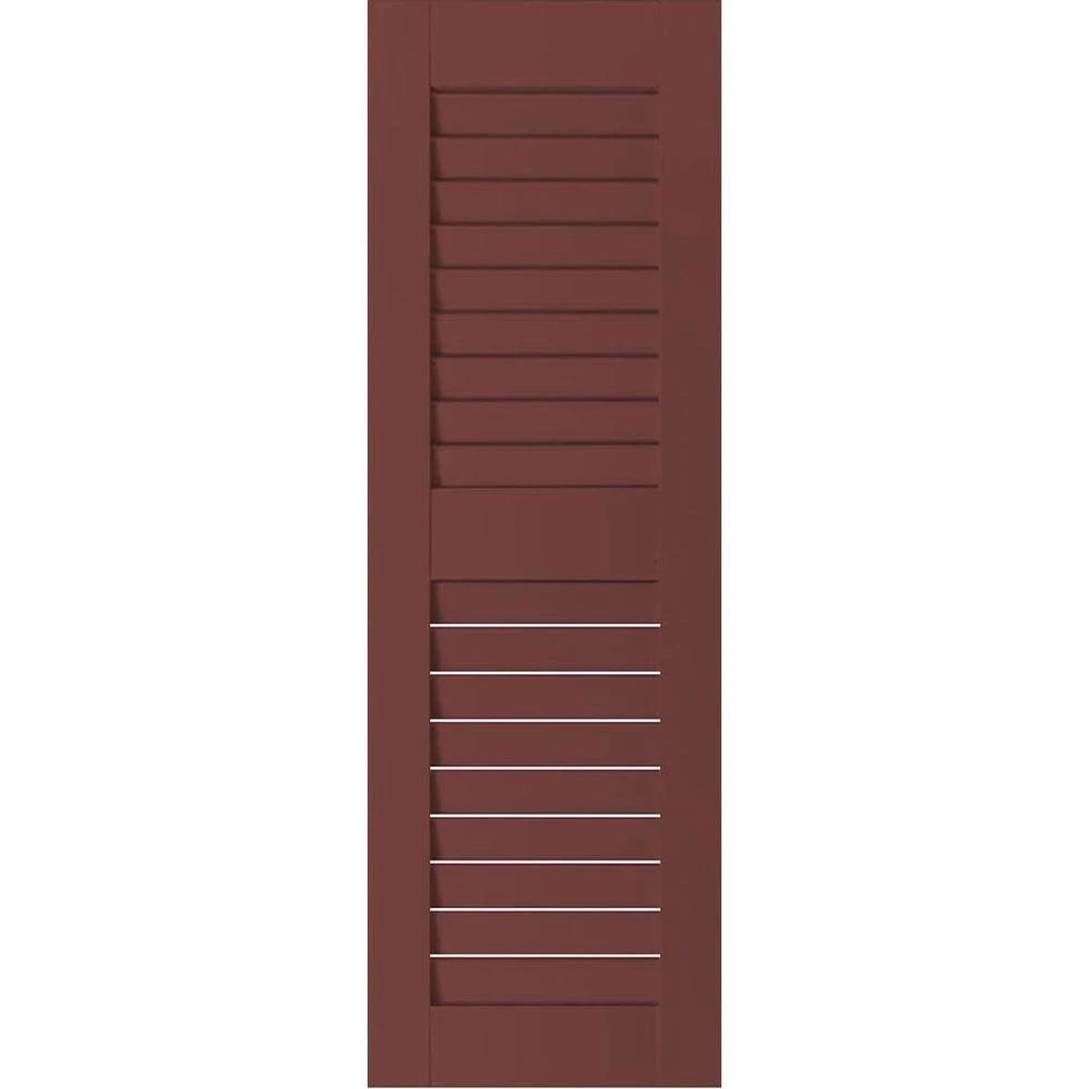 18 in. x 69 in. Real Wood Louvered Shutters Pair M181406