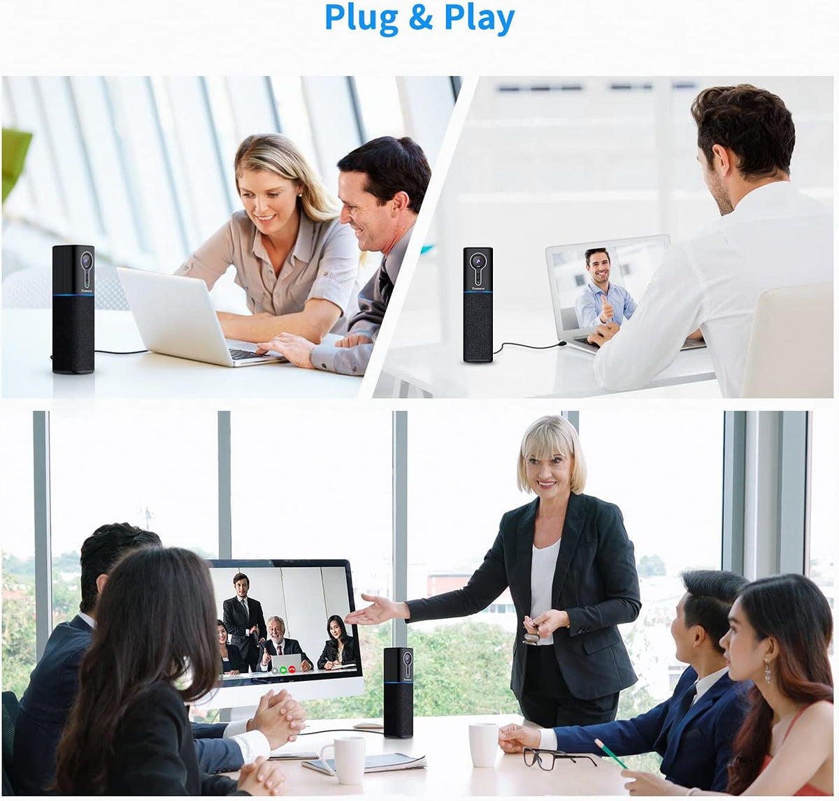 2K HD AI Conference Camera with Speaker and Microphone E9884