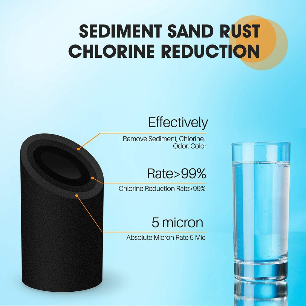 Coconut Shell Water Filter Cartridge, Activated Carbon Block CTO, 5 Micron 10 inch, 3Pack O604