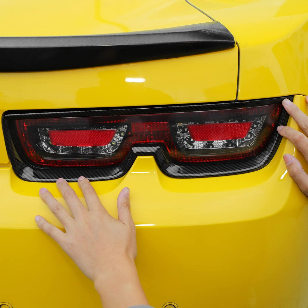 Carbon Fiber Grain Tail Light Cover Trim Frame Bezels Q3175