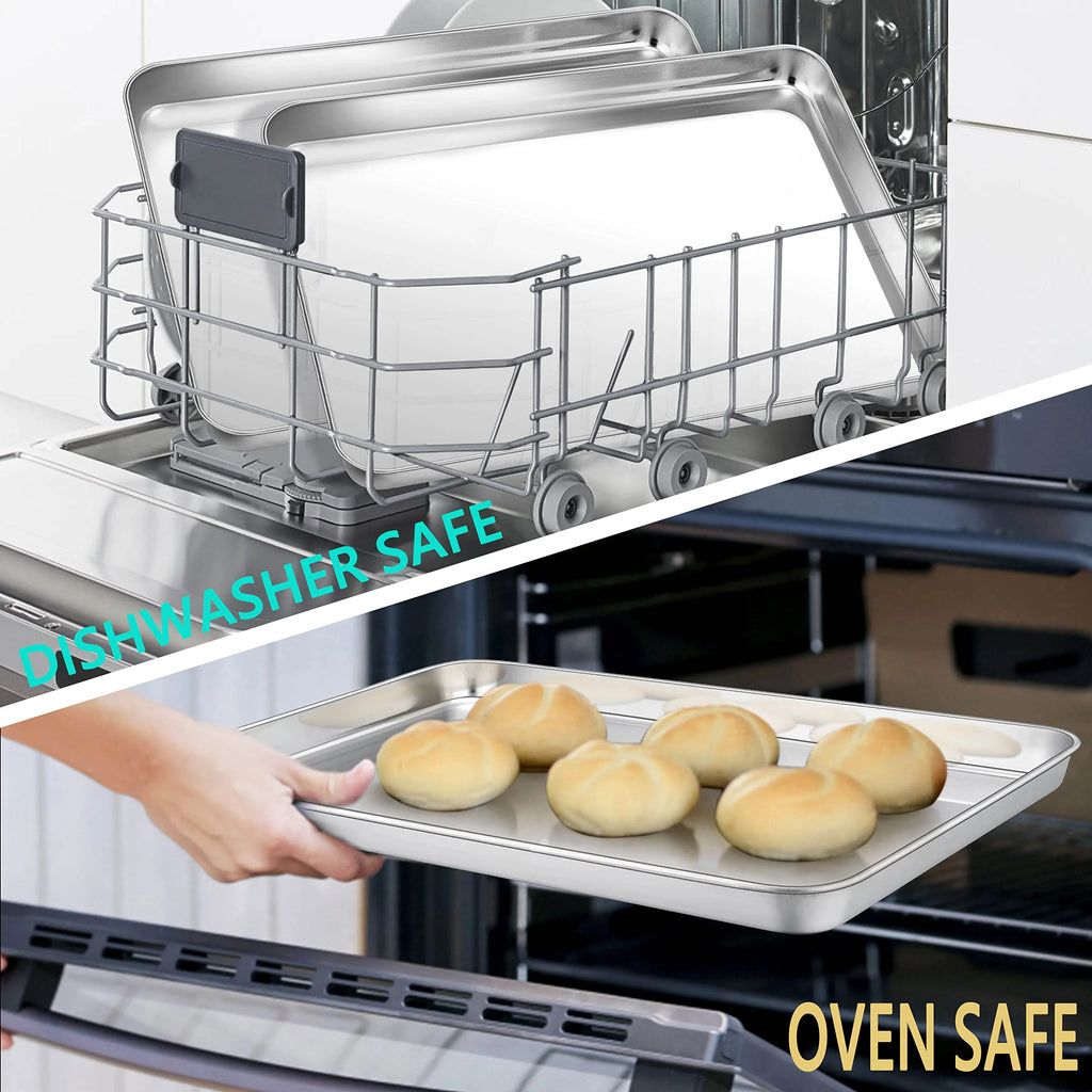 Stainless Steel Rimmed Half Sheet Baking Pan Set of 2 A470