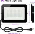2 Pack 60W UV Flood Black Light, IP67 Waterproof LED Black Lights, 395nm-405nm Blacklight with 3.9ft Cable and Plug B190