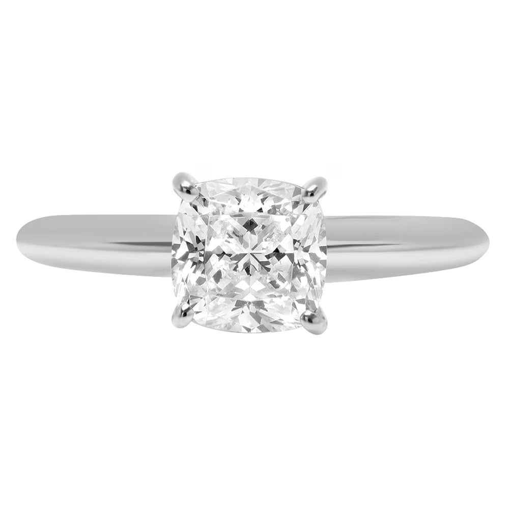 18K White Gold Solitaire Engagement Ring Q7391