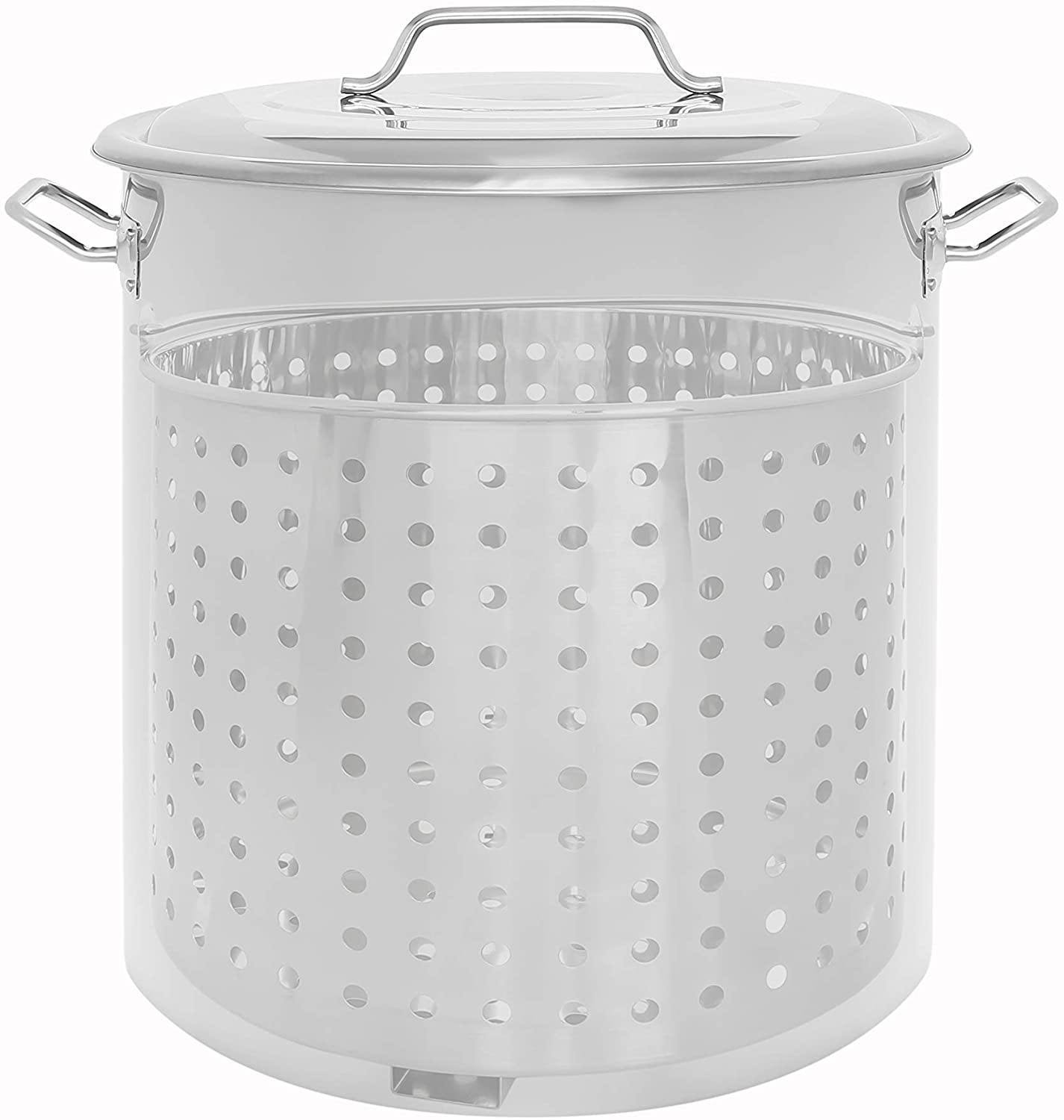 160 Quart Stainless Steel Stock Pot with Steamer Basket B38547