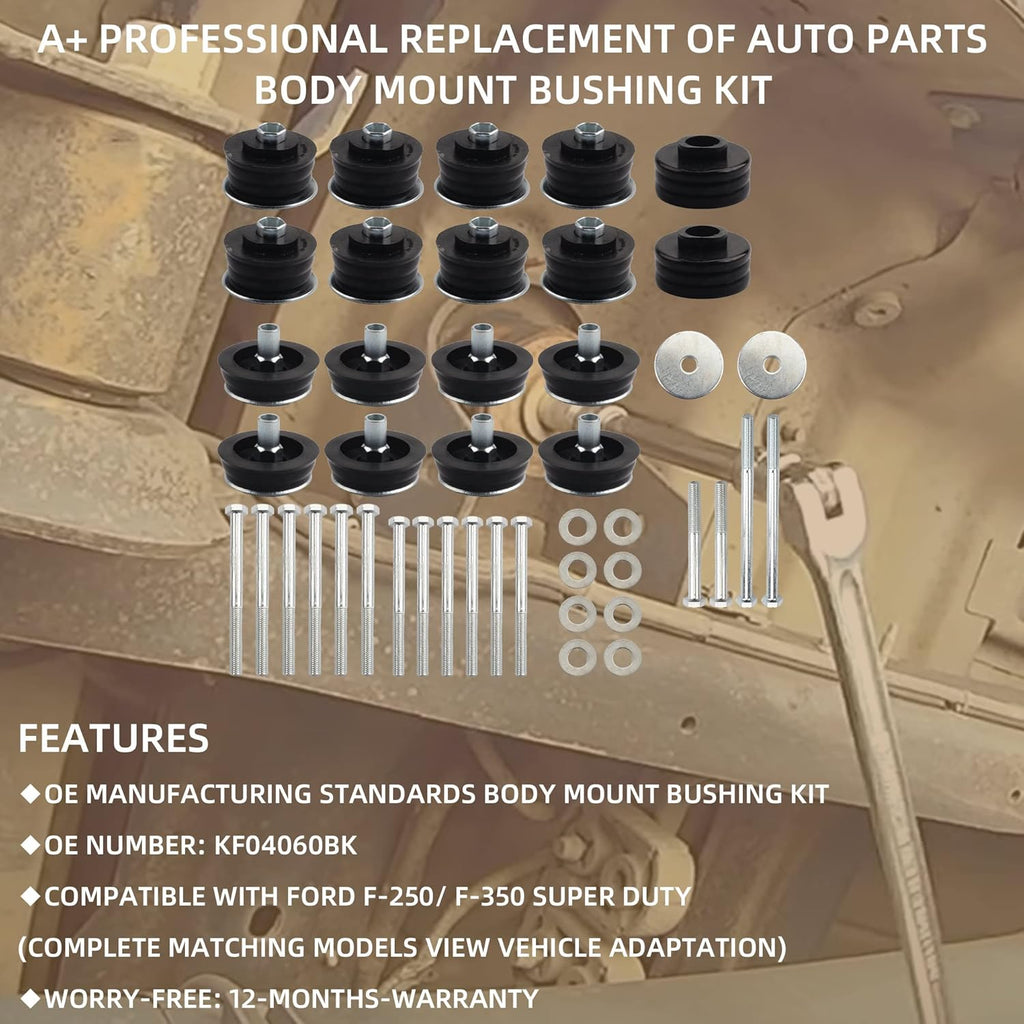 Cab Body Mount Bushing Kit Compatible With 2008-2016 Ford F-250 F-350 Super Duty Z622103