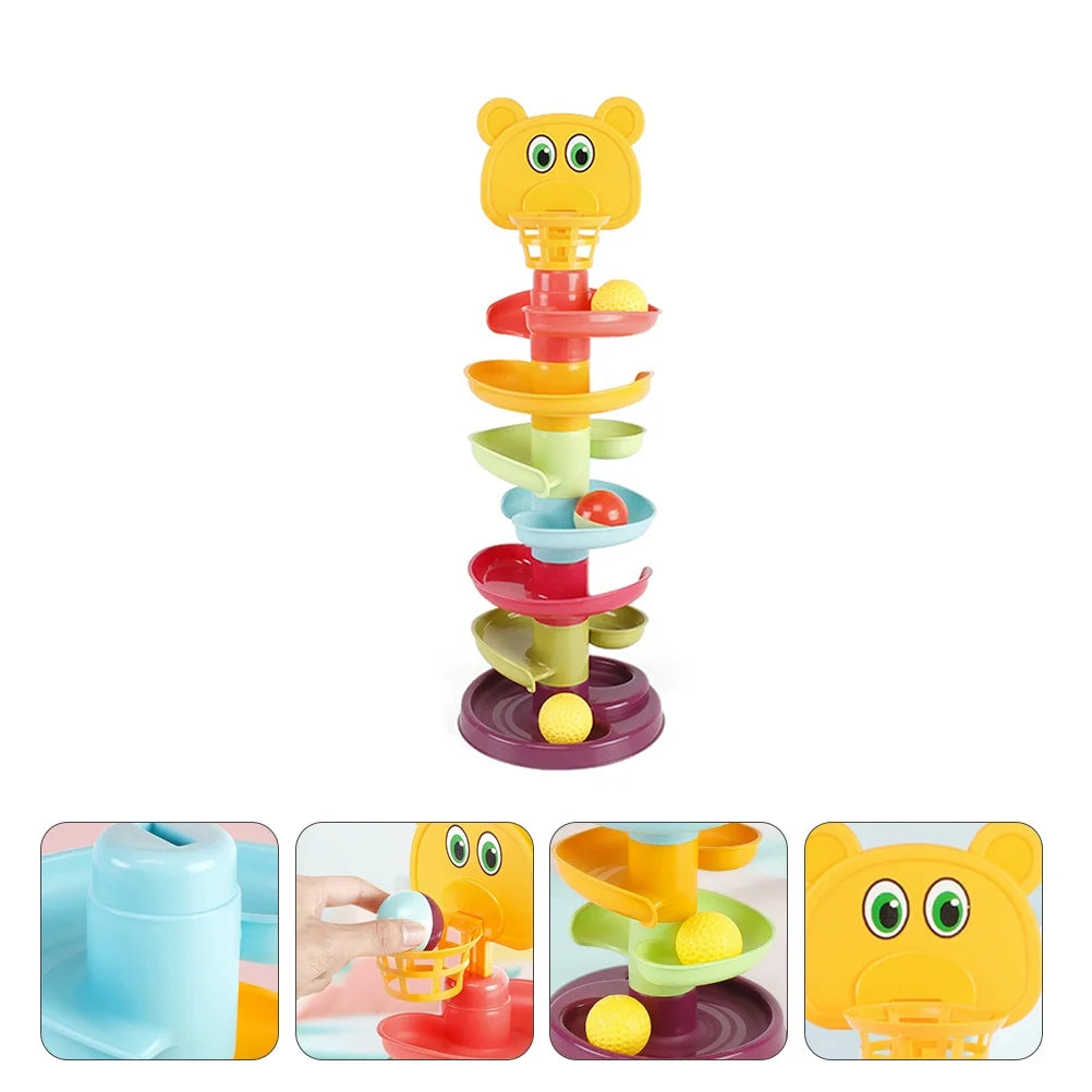 Kid Track Sliding Ball Tower Toy Stacking Toy with 3 Balls A614