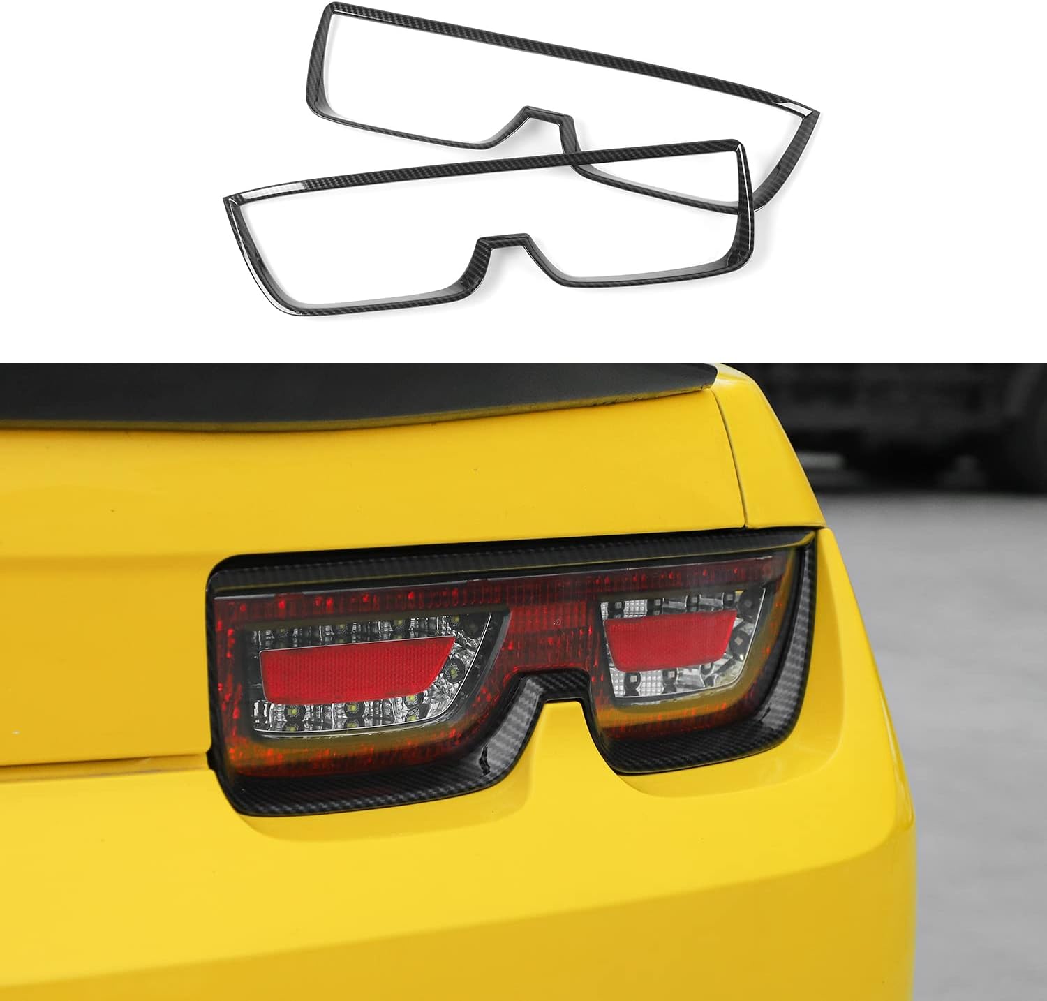 Carbon Fiber Grain Tail Light Cover Trim Frame Bezels Q3175